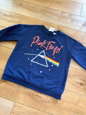 Pink Floyd Kids Navy Sweatshirt with Pink Logo and Rainbow Prism